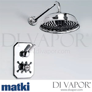 Matki 2911 Invincible Concealed Single Outlet Thermostatic Shower Mixer + Easy Clean Shower Rose Spare Parts