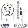 Grohe Grohtherm SmartControl Thermostat Concealed Installation 2 Valves Dimensions