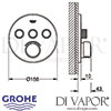 Grohe SmartControl Concealed Mixer 3 Valves Dimensions