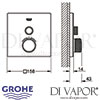 Grohe Grohtherm SmartControl Thermostat Concealed Installation One Valve Dimensions