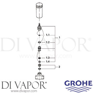 Grohe 29800 Concealed Bodies Stop Valve (1/2 Inch) Spare Parts
