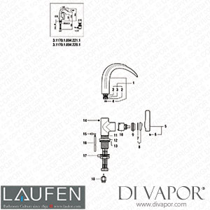 Laufen Basin Mixer Open (3.1170.1.804.221.1) Spare Parts