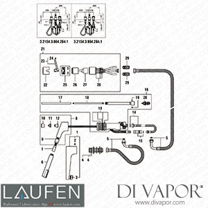 Laufen Roman Tub Filler (3.2154.3.004.284.1) Spare Parts