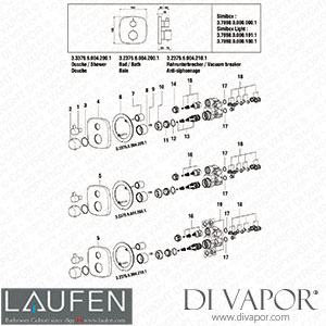 Laufen Decor 2 Handles Bad and Shower Cityplus Thermostatic (3.2375.6.004.200.1) Spare Parts