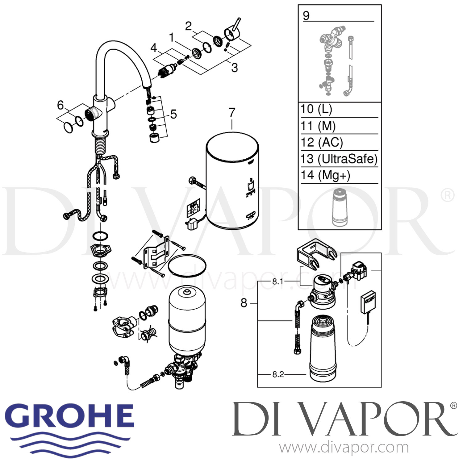 Grohe 30058DC1 Red Duo Tap M Size Boiler Spare Parts