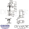 Grohe Red Duo Tap and Combi-Boiler Dimensions