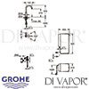 Grohe Red Mono Pillar Tap and Combi-Boiler Dimensions