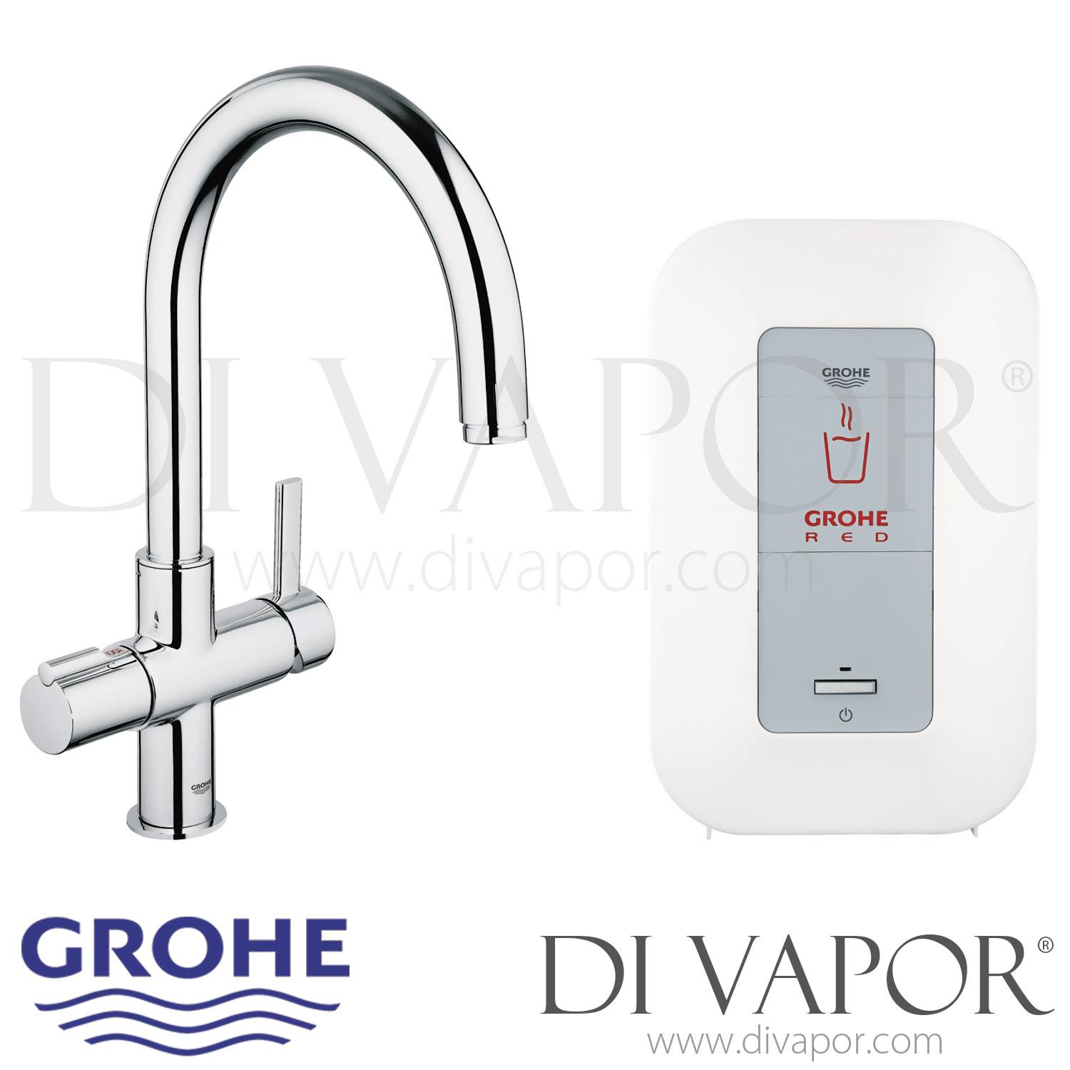 Sygdom Diligence mere og mere Grohe 30083000 Red Duo Tap and Single-Boiler (4 Liters) Spare Parts