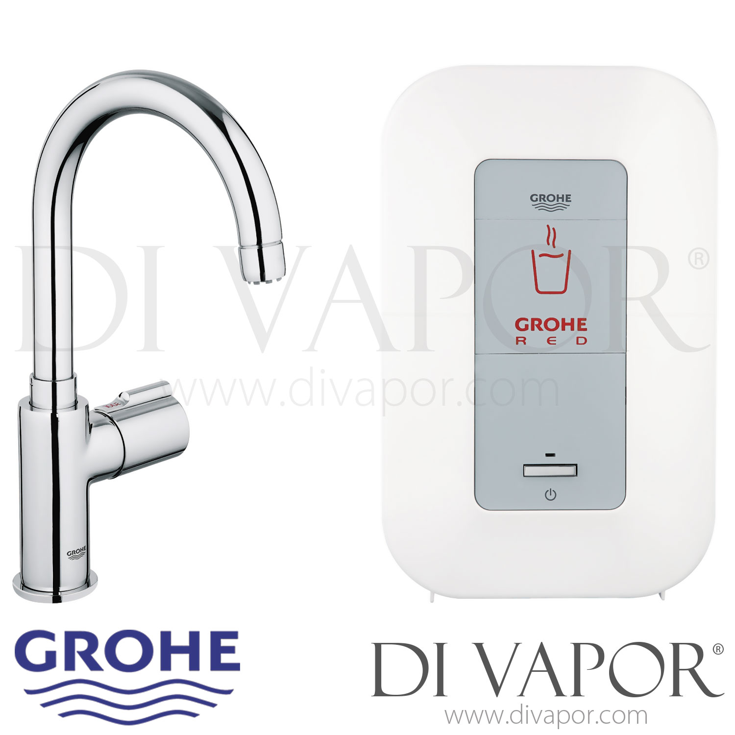 Grohe Red Mono Pillar Tap and (4 Liters) Spare