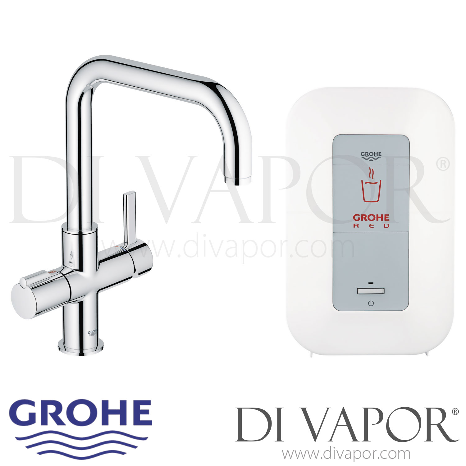 Vechter hoofdkussen Lionel Green Street Grohe 30145000 Red Duo Kitchen Tap and Single-Boiler (4 Liters) Spare Parts