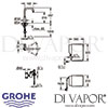 Grohe Red Mono Chrome Pillar Tap and Single-Boiler Dimensions