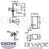 Grohe Red Mono Pillar Tap and Combi-Boiler Dimensions