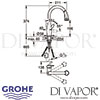 Grohe Parkfield Single-Lever Sink Mixer Tap Dimensions
