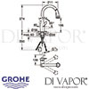 Grohe Parkfield Single-Lever Sink Mixer Dimensions