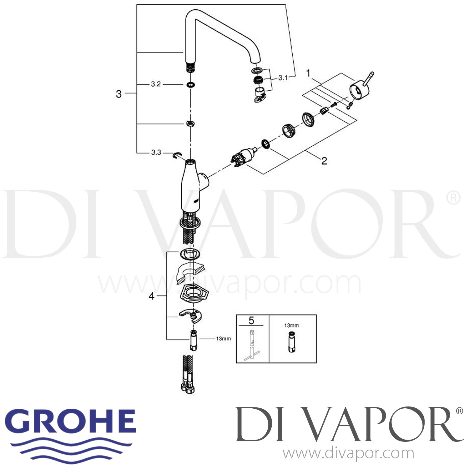 Grohe 30269AL0 Essence SingleLever Sink Mixer Tap Spare Parts