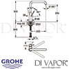 Grohe Essence Single-Lever Sink Mixer Tap Dimensions