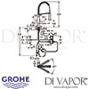 Grohe K7 Foot Control Electronic Single-Lever Sink Mixer Dimensions