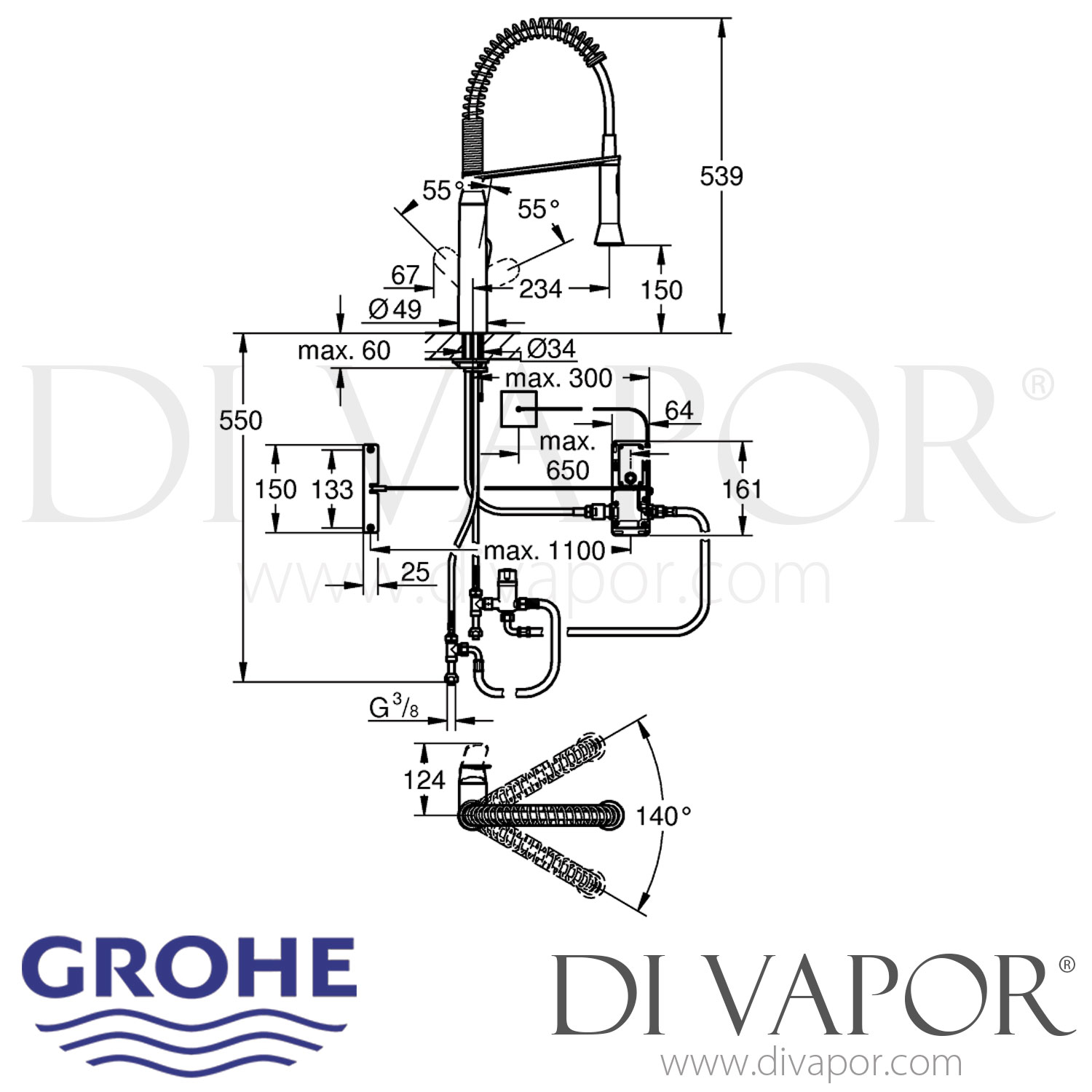 Grohe 30312000 K7 Foot Control Electronic SingleLever Sink Mixer Spare