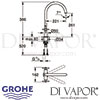 Grohe Atrio Two Handle Sink Mixer Dimensions