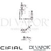 Cifial Edwardian Monoblock Washbasin Tap VDA 1F H C Dimension