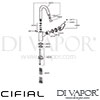 Cifial 31003VV Viva Mono Basin Tap with Side Lever Dimension