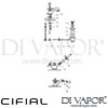 Cifial Edwardian Bidet Monoblock VDA 1F H C Dimension