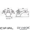 Cifial Edwardian Bidet Monoblock VDA 1F H C Dimensions