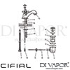 Cifial 31011ED Edwardian Mono Bidet Mixer Dimension