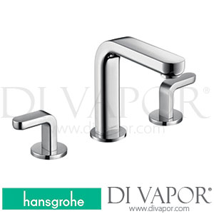 Hansgrohe 31013001 Metris S 3-Hole Basin Mixer 100 with Lever Handles and Pop-Up Waste Set 0.5 Gpm >10/19 Spare Parts