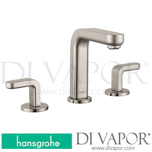 Hansgrohe 31013821 Metris S 3-Hole Basin Mixer 100 with Lever Handles and Pop-Up Waste Set 0.5 Gpm >10/19 Spare Parts