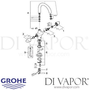 Grohe 31043 Aria Sink Mixer (1/2 Inch) Spare Parts