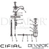 Cifial 31051ED Edwardian Mono Basin Mixer Tap Dimension