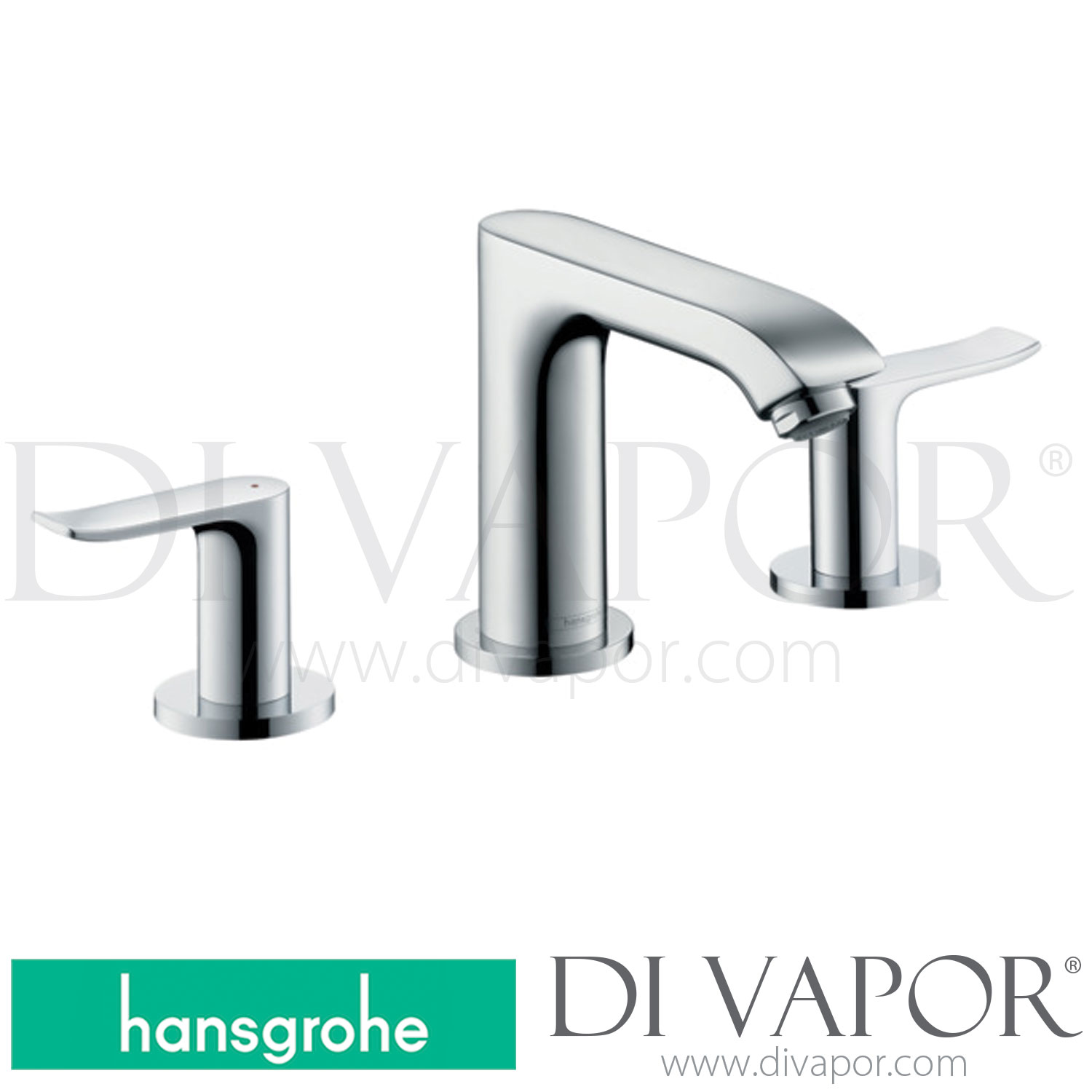 Hansgrohe 31083000 Metris 3Hole Basin Mixer 100 with PopUp Waste Set