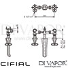 Cifial Hexa Wall-Mounted Washbasin Mixer 3F Dimensions