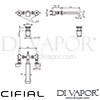 Cifial Wall-Mounted Washbasin Mixer 3F Dimensions