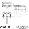 Cifial 31110TX Texa 3 Hole Wall Basin Mixer Tap Dimensions