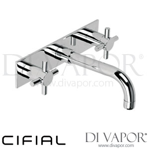 Cifial 31113TB Techno 300+ 3 Hole Wall Basin Mixer with Plate Spare Parts