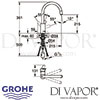 Grohe Eurostyle Cosmopolitan Single-Lever Sink Mixer Dimensions