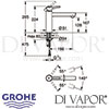 Grohe Concetto Single-Lever Sink Mixer Dimensions