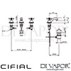 Cifial 31131ED Edwardian 3 Hole Deck Basin Mixer Tap Dimensions