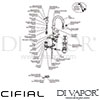 Cifial 31133TB Techno X300 3 Hole Deck Basin Mixer Tap with Plate Dimension