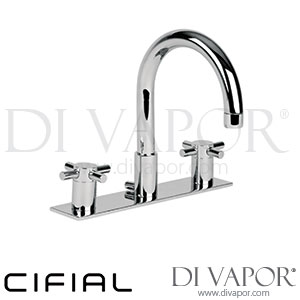 Cifial 31133TB Techno X300 3 Hole Deck Basin Mixer Tap with Plate Spare Parts
