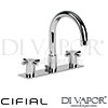 Cifial 31133TB Techno X300 3 Hole Deck Basin Mixer Tap with Plate Spare Parts