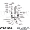 Cifial Hexa High Basin Mixer 3F Dimension
