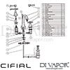 Cifial 31141MW Brookhaven Cross 3 Hole Deck Basin Mixer Dimension