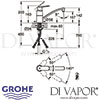 Grohe Eurosmart Cosmopolitan Single-Lever Sink Mixer Dimensions