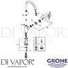 Grohe 31188000 Mixer Spare Tech Diagram