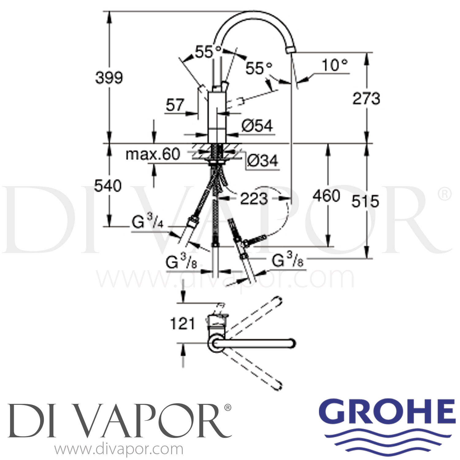 Grohe 31202000 Feel SingleLever Sink Mixer Tap Spare Parts