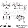 Cifial 31202TX Texa 3 Hole Wall Bath Mixer Tap Dimensions