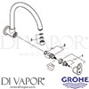 Grohe 31227000 Mixer Spare Tech Diagram